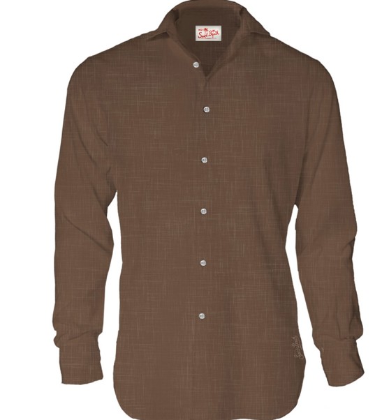 26SS 세인트바쓰 긴팔 셔츠 PAMPLONA00121LLINEN18 BROWN - MC2 SAINT BARTH