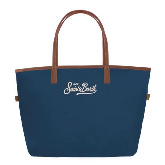 26SS 세인트바쓰 토트백 CITYBAGMIDNYLON01823L6118EMB Navy blue - MC2 SAINT BARTH