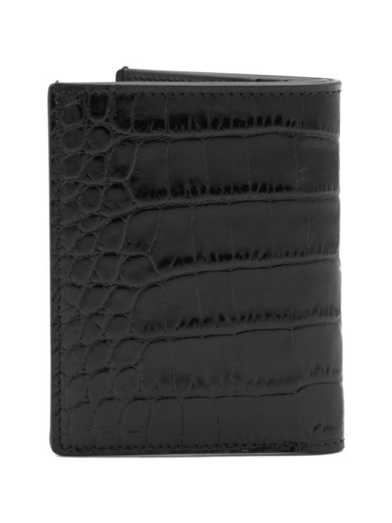 26SS 톰포드 크로커다일 엠보스드 레더 폴디드 카드 홀더 Y0417LCL439SNAA BLACK - TOMFORD