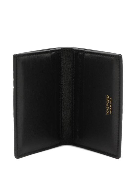 26SS 톰포드 크로커다일 엠보스드 레더 폴디드 카드 홀더 Y0417LCL439SNAA BLACK - TOMFORD