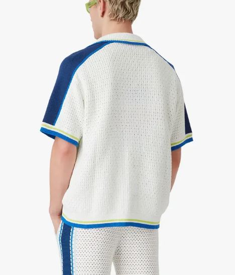 26SS 카사블랑카 반팔 셔츠 KW131001 WHITE BLUE - CASABLANCA