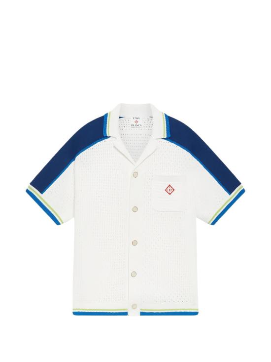 26SS 카사블랑카 반팔 셔츠 KW131001 WHITE BLUE - CASABLANCA