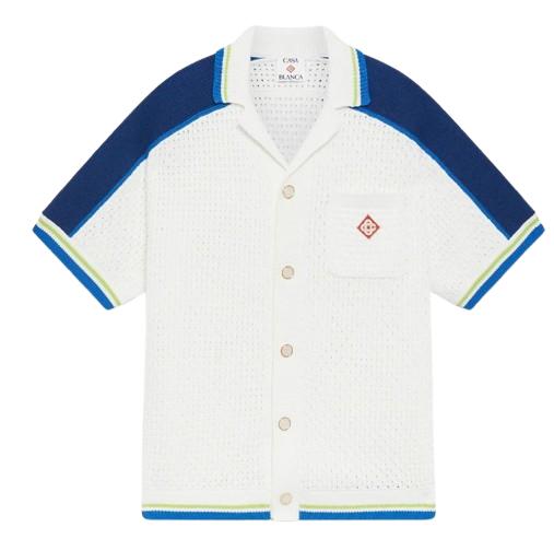 26SS 카사블랑카 반팔 셔츠 KW131001 WHITE BLUE