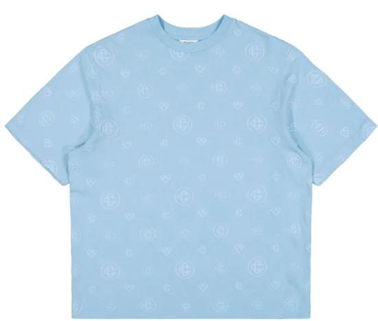 26SS 카사블랑카 반팔 티셔츠 JTS04405 AZZURRE