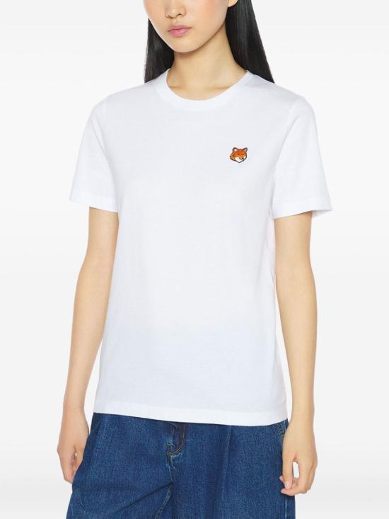 26SS 메종키츠네 폭스 헤드 레귤러 폴로 티셔츠 PW00113KJ7026P100 WHITE - MAISON KITSUNE