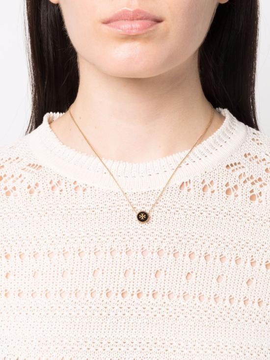 26FW 토리버치 키라 에나멜 펜던트 네크리스 90549720 GOLD BLACK - TORY BURCH