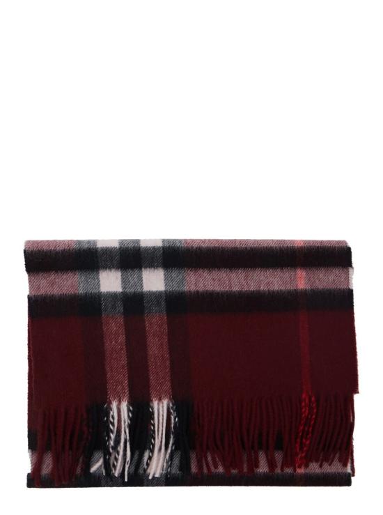 26FW 버버리 체크 캐시미어 스카프 8112639A1308 OXBLOOD RED
