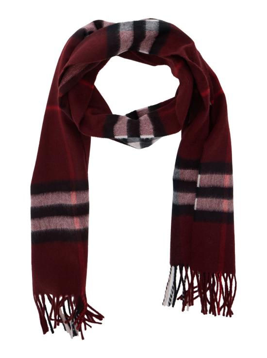 26FW 버버리 체크 캐시미어 스카프 8112639A1308 OXBLOOD RED - BURBERRY