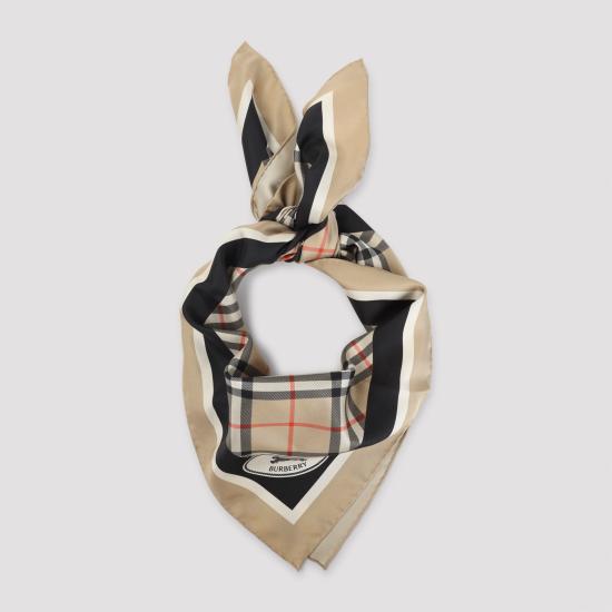 26FW 버버리 체크 실크 스카프 8113048A2021 SAND - BURBERRY