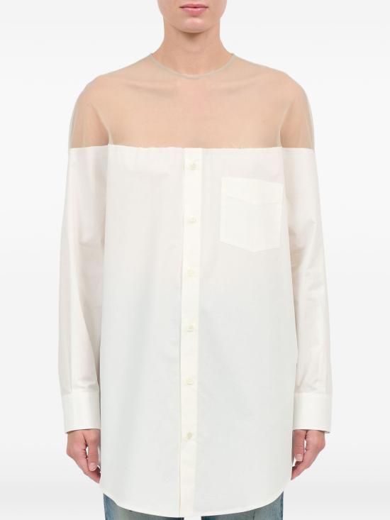 26SS MM6 메종마르지엘라 셔츠 S62NH0053M35256101 White - MM6 MAISON MARGIELA
