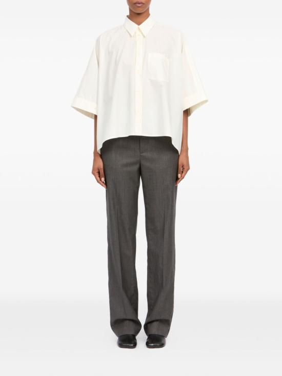26SS MM6 메종마르지엘라 크롭드 셔츠 S52DL0236M35256101 White - MM6 MAISON MARGIELA