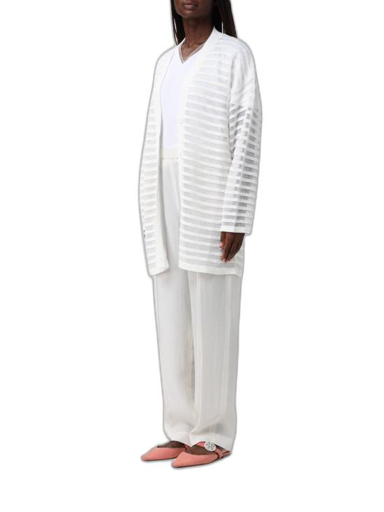 26SS 파비아나 필리피 코튼 린넨 시퀸 가디건 MAD266F100L7680142 White - FABIANA FILIPPI