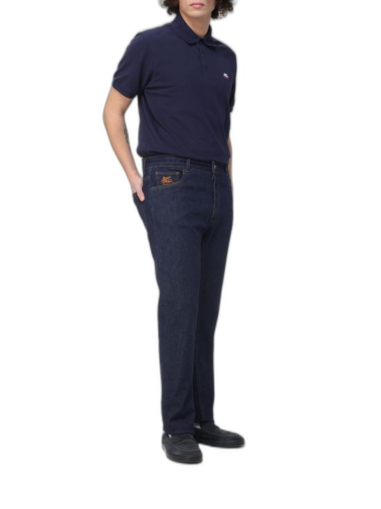 26SS 에트로 로고 코튼 폴로 티셔츠 MRMD0005AU135B0065 Navy blue - ETRO