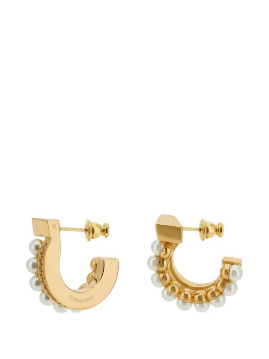 26SS 살바토레 페라가모 이어링 760927790655OROCREAMCRYSTAL ORO CREAM CRYSTAL - SALVATORE FERRAGAMO