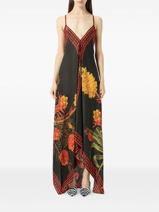 26SS 블루마린 미디 원피스 P622A756AF9904 BLACK ORANGE - BLUMARINE