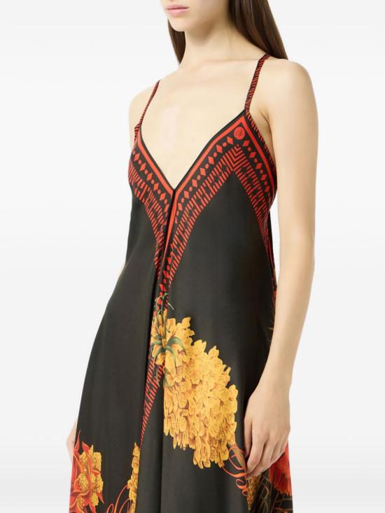 26SS 블루마린 미디 원피스 P622A756AF9904 BLACK ORANGE - BLUMARINE