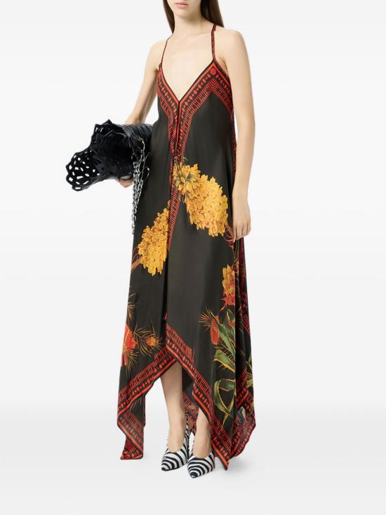 26SS 블루마린 미디 원피스 P622A756AF9904 BLACK ORANGE - BLUMARINE