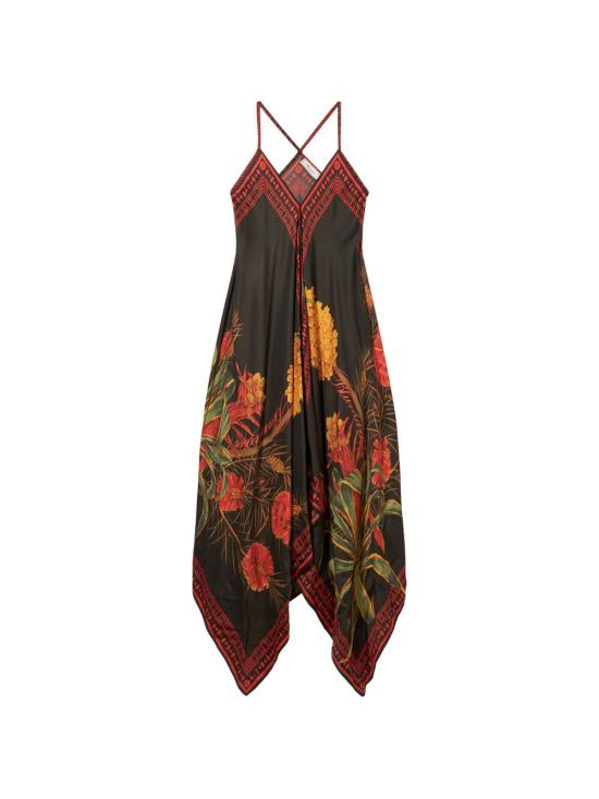 26SS 블루마린 미디 원피스 P622A756AF9904 BLACK ORANGE