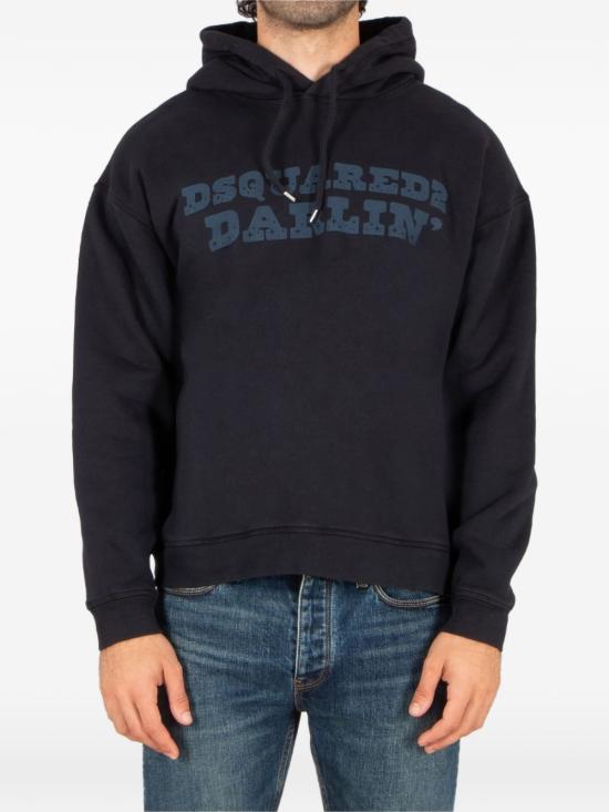25FW 디스퀘어드2 후드 티셔츠 S71GU0739S25030487 Navy blue - DSQUARED2
