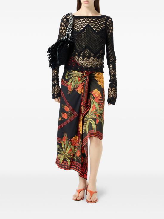 26SS 블루마린 스커트 P622G281AF9904 BLACK ORANGE - BLUMARINE