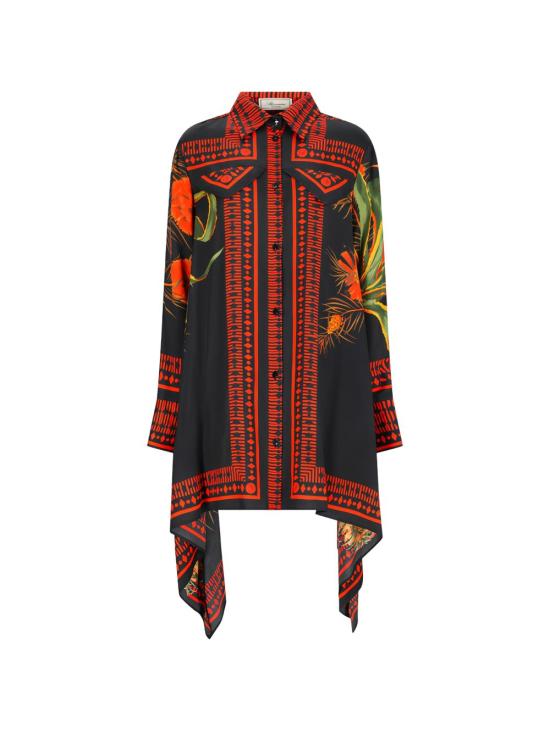 26SS 블루마린 미디 원피스 P622A781AF9904 BLACK ORANGE