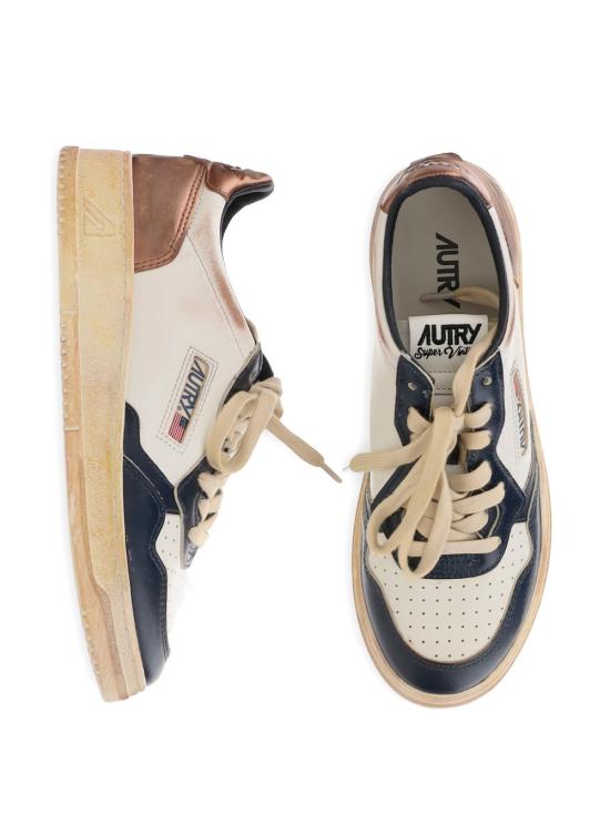 26SS 오트리 슈퍼 빈티지 메달리스트 로우 레더 스니커즈 AVLMSV58WHTSPACOPP Beige - AUTRY