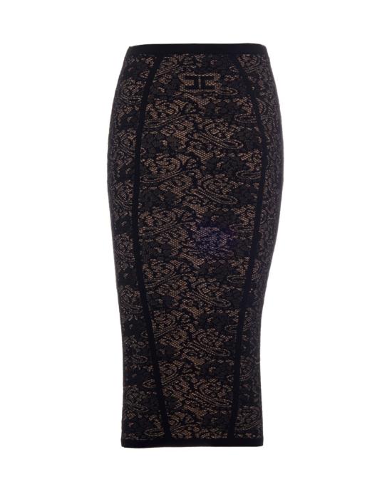 26FW 엘리자베타프랜치 미디 스커트 2129843 Black - ELISABETTA FRANCHI