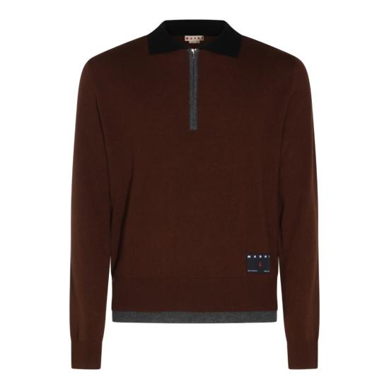 26FW 마르니 집업 니트 POMG0096Q0UFX331MXM53 Brown