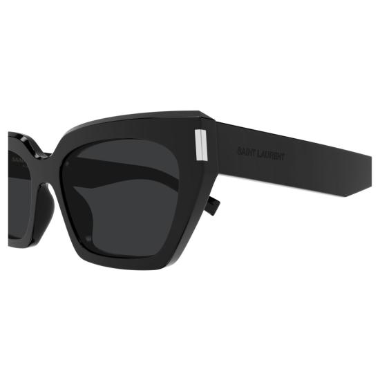 25FW 생로랑 선글라스 메탈릭 액센트가 있는 각진 프레임 - SAINT LAURENT