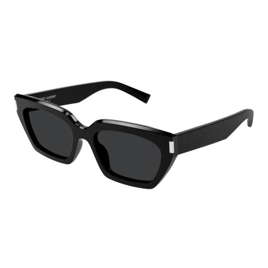 25FW 생로랑 선글라스 메탈릭 액센트가 있는 각진 프레임 - SAINT LAURENT