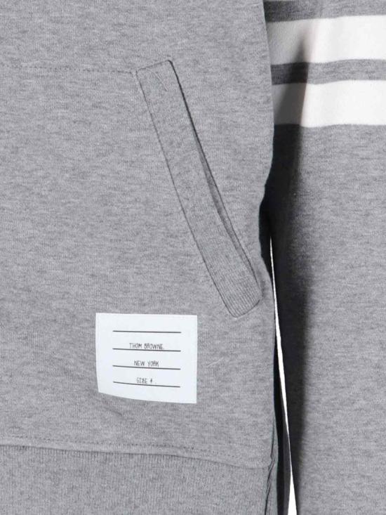 26FW 톰브라운 클래식 루프백 4바 풀 지퍼 후디 MJT022H 00535068 Grey - THOM BROWNE