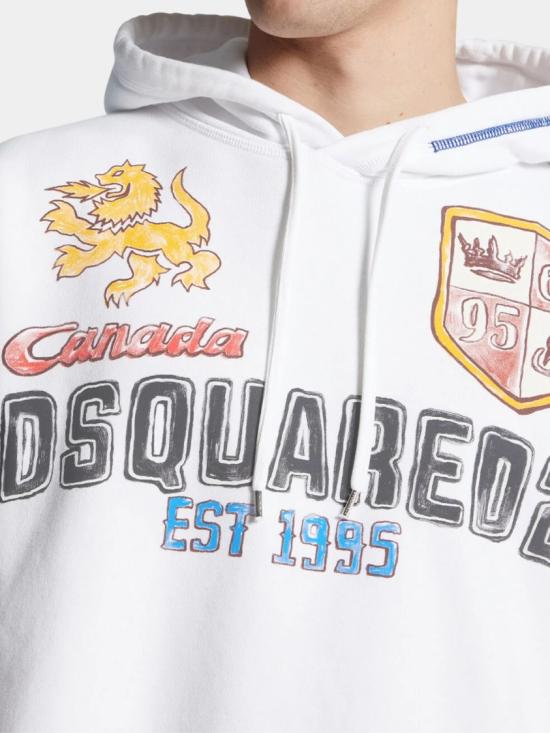 25FW 디스퀘어드2 후드 티셔츠 S74GU0901S25030100 White - DSQUARED2