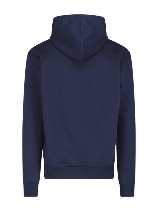 26FW 아미 스몰 하트 로고 루프백 오가닉 코튼 플리스 후드 BFUSW235 730430 Blue - AMI