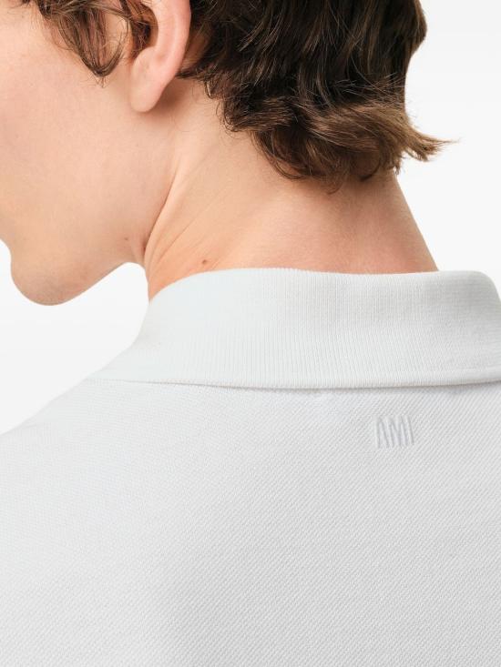 26FW 아미 스몰 하트 로고 폴로 티셔츠 HPL411760 100 Bianco - AMI