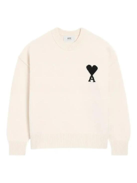26FW 아미 빅 하트 울 크루넥 스웨터 UKS838018 151 BIANCO