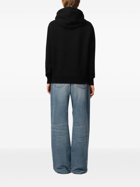 26FW 아미 스몰 하트 로고 루프백 오가닉 코튼 플리스 후드 BFUSW235730 001 Nero - AMI