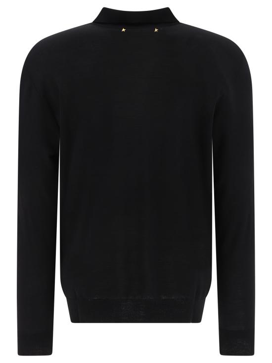 26FW 골든구스 메리노 울 롱 슬리브 폴로 셔츠 GMP01353P00104190100 Black - GOLDEN GOOSE