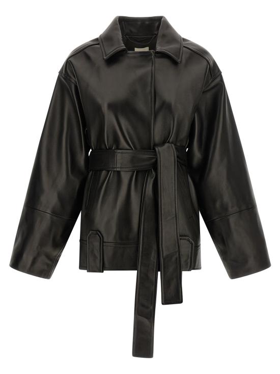 26FW 케이트 엘더 레더 자켓 62391012200 Black