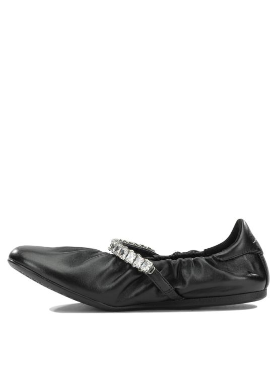 26FW 지미추 플랫 슈즈 JADE BALLERINAGKEX BLACK CRYSTAL - JIMMY CHOO