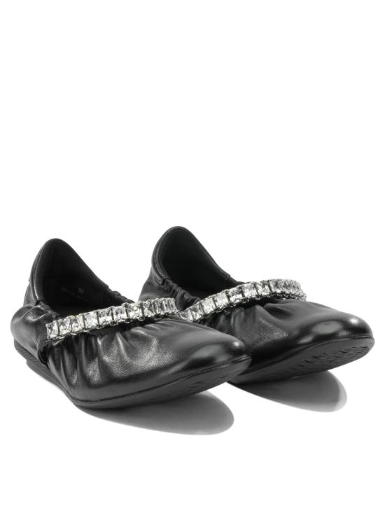 26FW 지미추 플랫 슈즈 JADE BALLERINAGKEX BLACK CRYSTAL - JIMMY CHOO