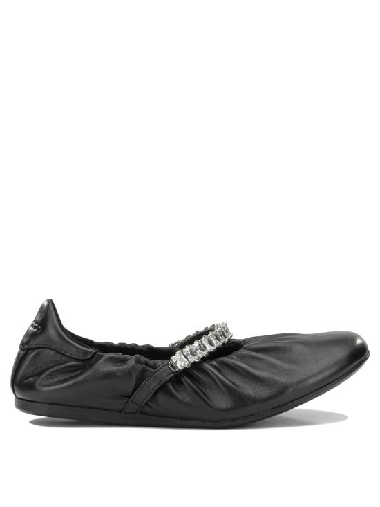 26FW 지미추 플랫 슈즈 JADE BALLERINAGKEX BLACK CRYSTAL