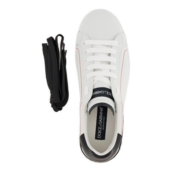 26FW 돌체앤가바나 카프스킨 나파 포르토피노 스니커즈 CS2216AH526 White - DOLCE & GABBANA