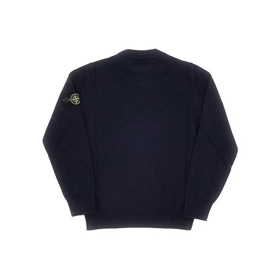 25FW 스톤 아일랜드 울 캐시미어 크루넥 니트 울 캐시미어 크루넥 니트 K2S165100002S00M1 Blue - STONE ISLAND