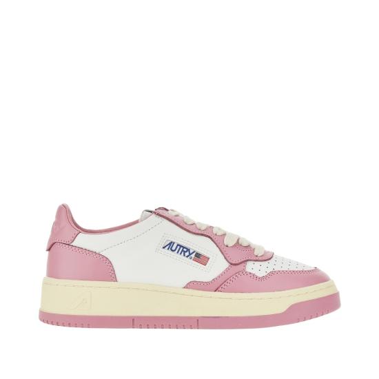 25FW 오트리 메달리스트 로우 레더 스니커즈 AULWWB61 Pink
