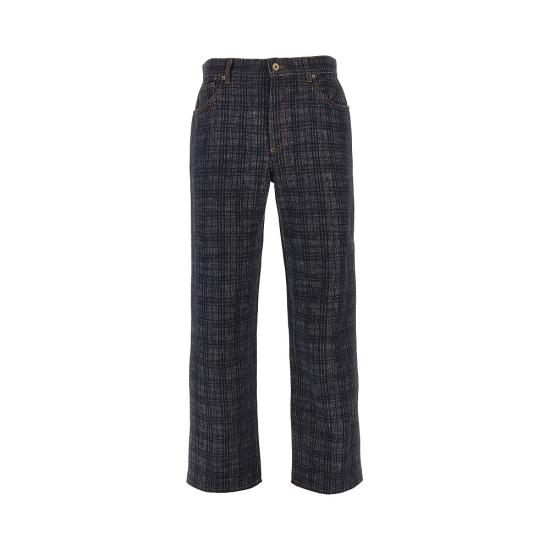 25FW 버버리 루즈 체크 데님 진 8110647F Blue