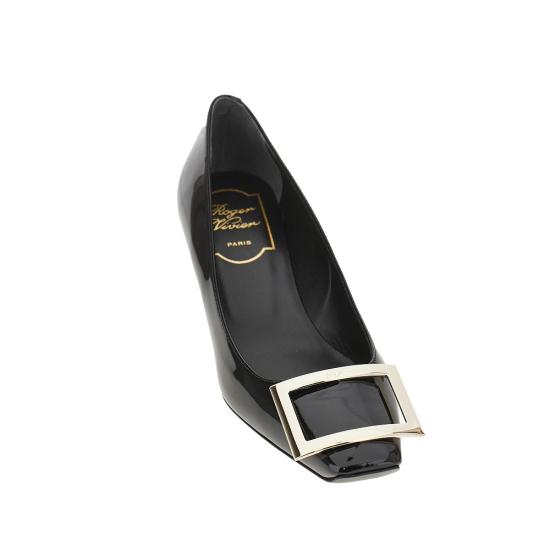 26FW 로저비비에 트럼펫 메탈 버클 펌프스 RVW44815280D1P Black - ROGER VIVIER
