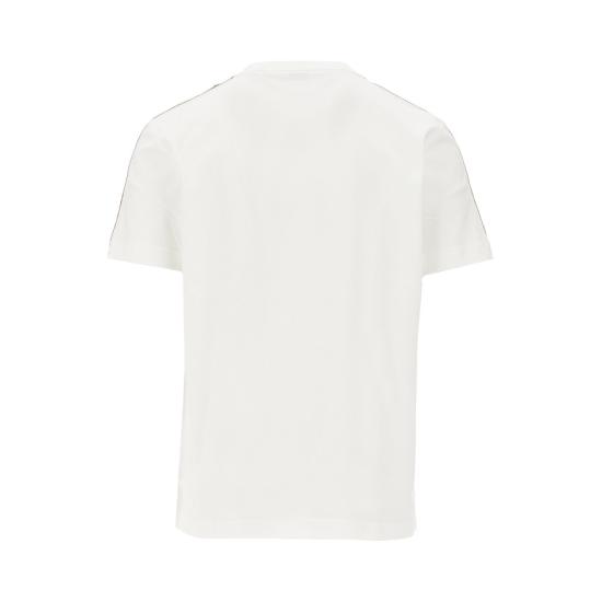 26FW 버버리 체크 트리밍 코튼 티셔츠 8106246F White - BURBERRY