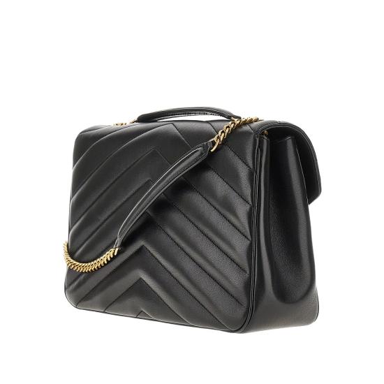 26FW 생로랑 루루 라지 마틀라세 램스킨 숄더백 803541AAEAX Black - SAINT LAURENT