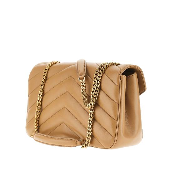 26FW 생로랑 루루 마틀라세 램스킨 미디움 숄더백 801439AAEAX Beige - SAINT LAURENT
