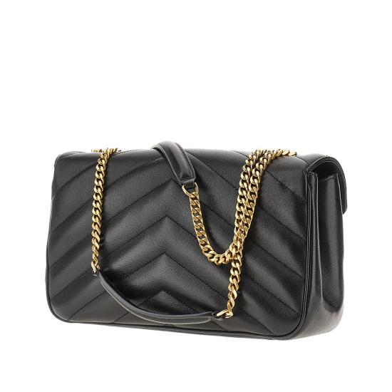 26FW 생로랑 루루 마틀라세 램스킨 미디움 숄더백 801439AAEAX Black - SAINT LAURENT
